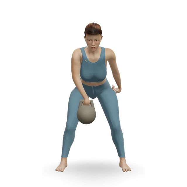 Kettlebell Hang Clean demonstrated on the 3D figure