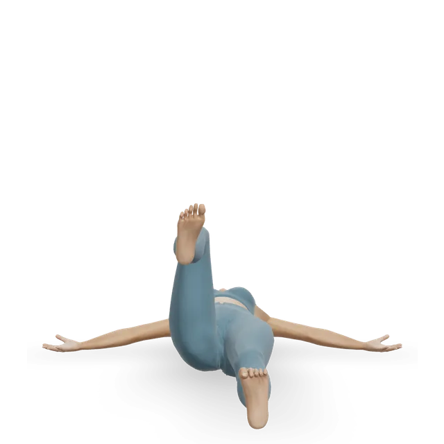 Knee Across The Body demonstrated on the 3D figure
