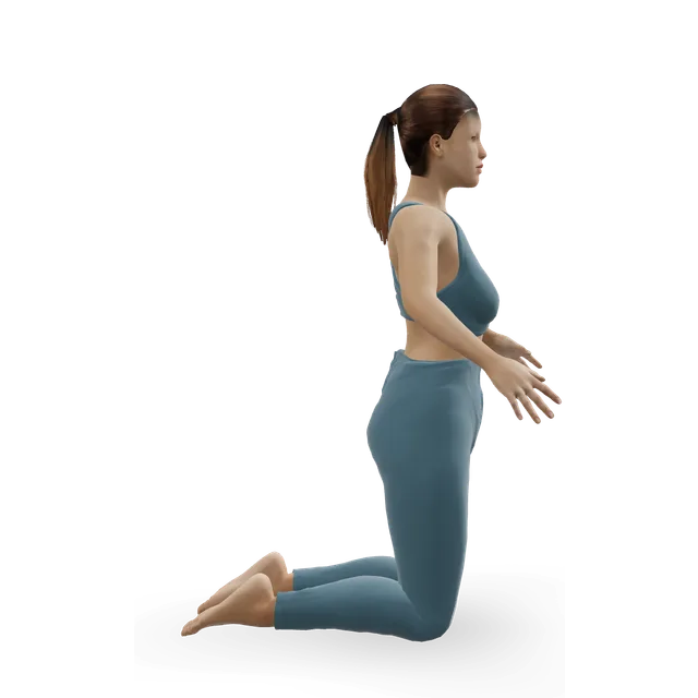 Kneeling jump squat demonstrated on the 3D figure