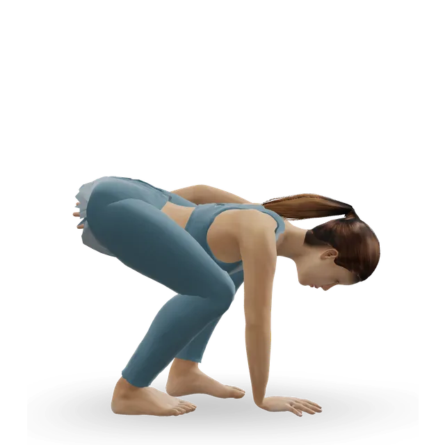 Three-point sprint start demonstrated on the 3D figure