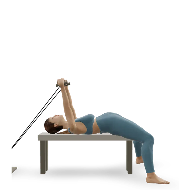 Lying cable rope extension demonstrated on the 3D figure