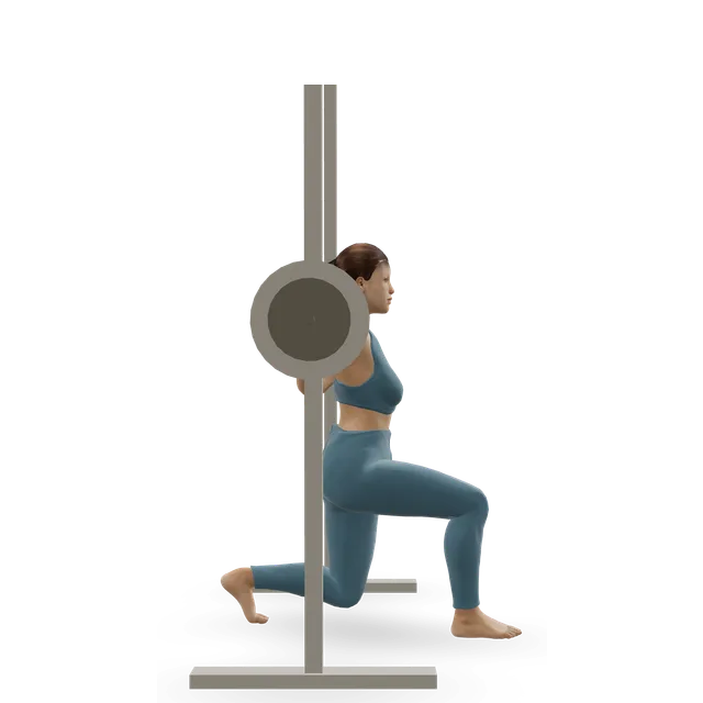 Smith machine lunge jump demonstrated on the 3D figure