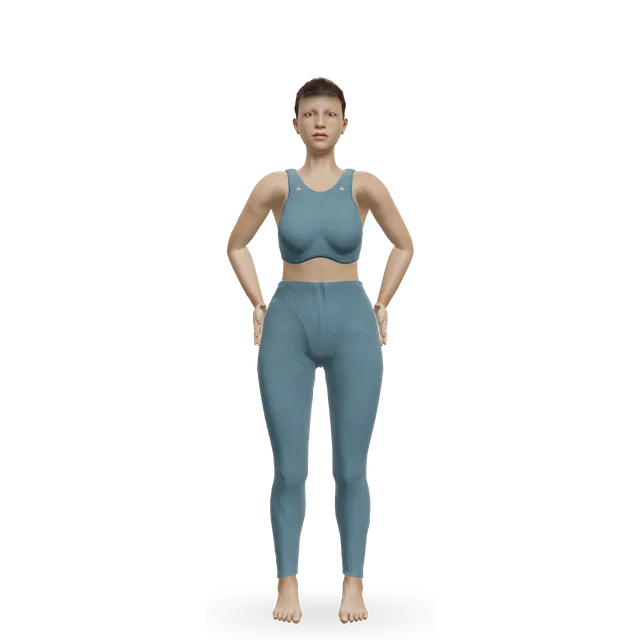 Middle Back Stretch demonstrated on the 3D figure