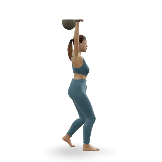 One-Arm Kettlebell Split Snatch demonstrated on the 3D figure
