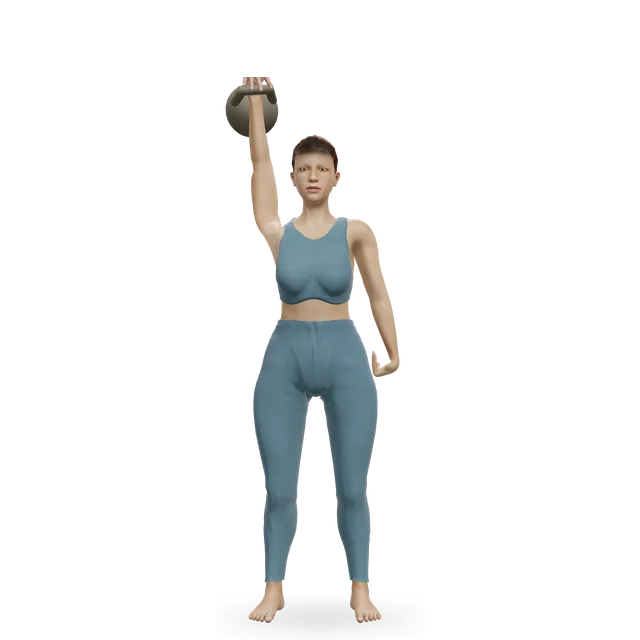 One-Arm Overhead Kettlebell Squats demonstrated on the 3D figure