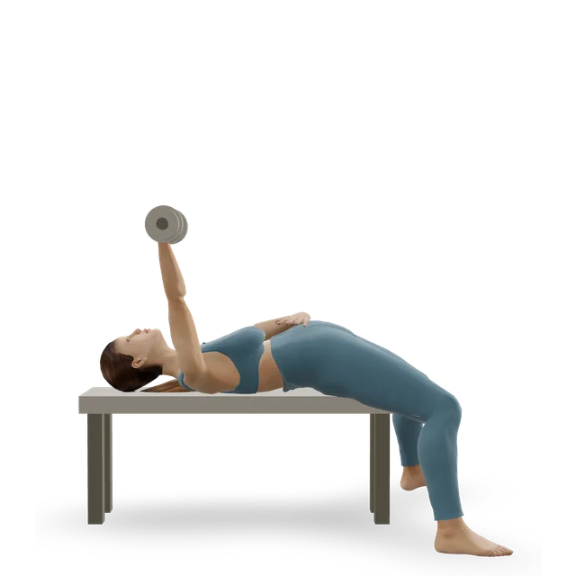 One-arm lying extension, palm down demonstrated on the 3D figure