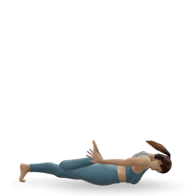 One-legged bow (half locust) demonstrated on the 3D figure