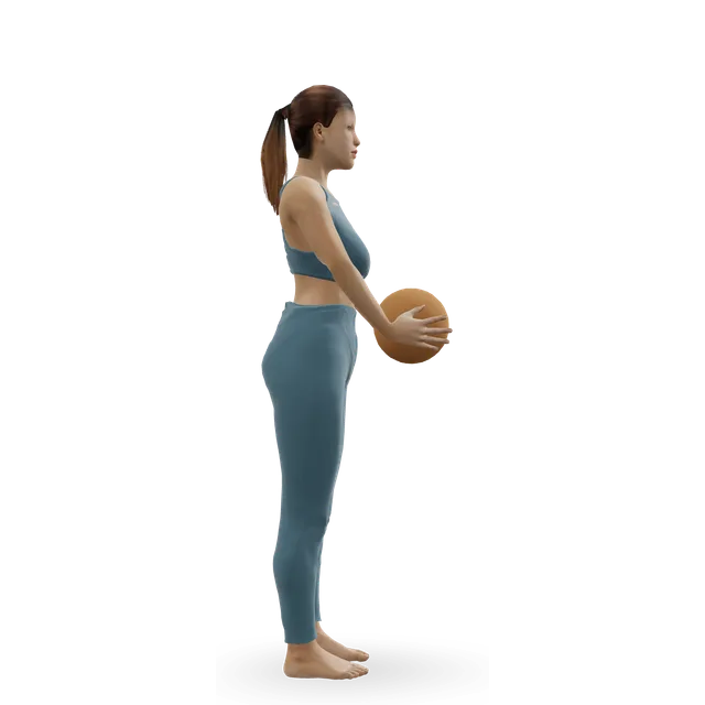 Medicine-ball slam demonstrated on the 3D figure