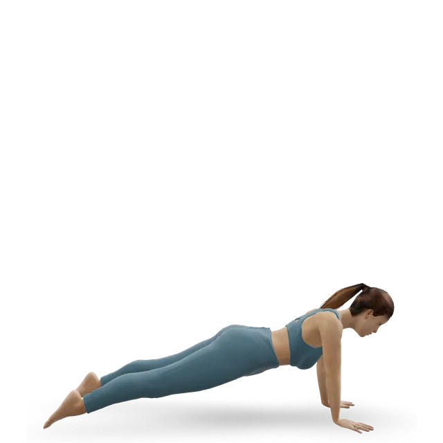 Plyometric push-up demonstrated on the 3D figure