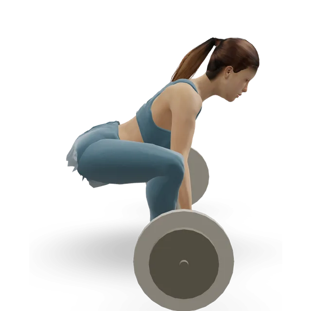 Power snatch demonstrated on the 3D figure