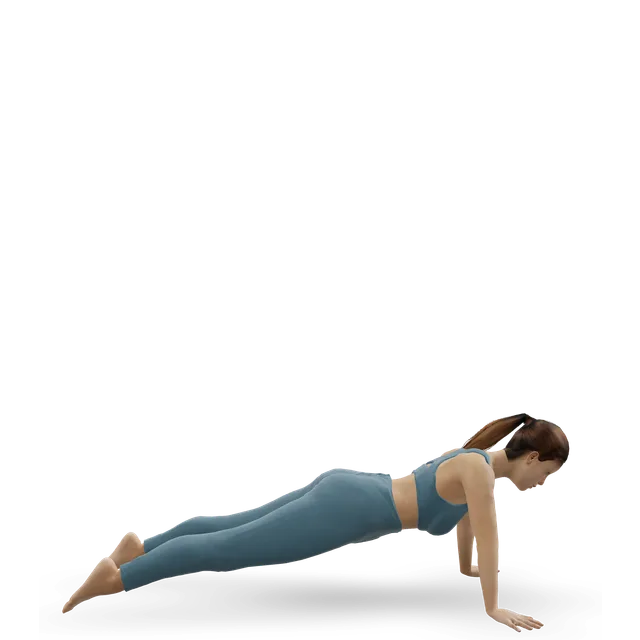 Wide push-up demonstrated on the 3D figure
