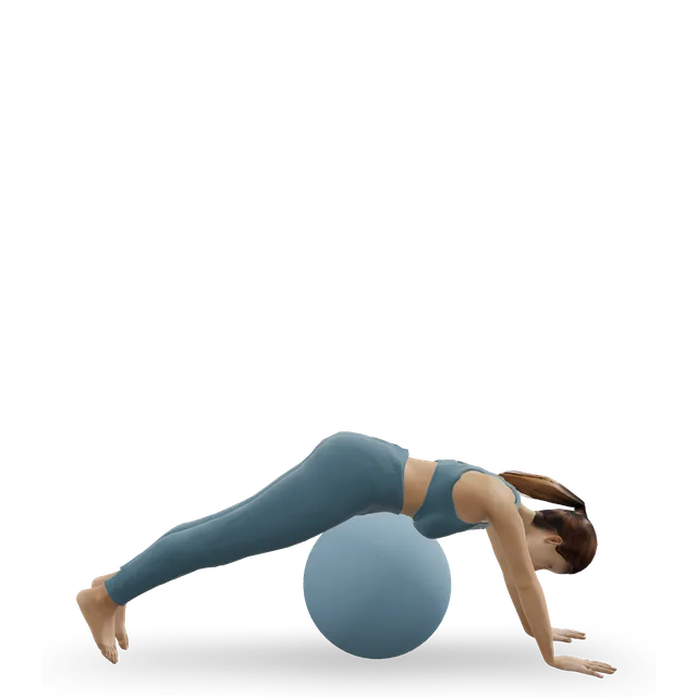 Exercise ball pyramid drape demonstrated on the 3D figure