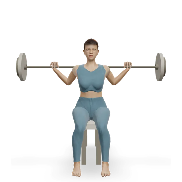 Seated Barbell Twist demonstrated on the 3D figure