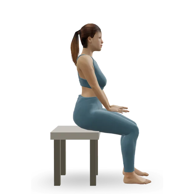 Seated calf raise (machine) demonstrated on the 3D figure