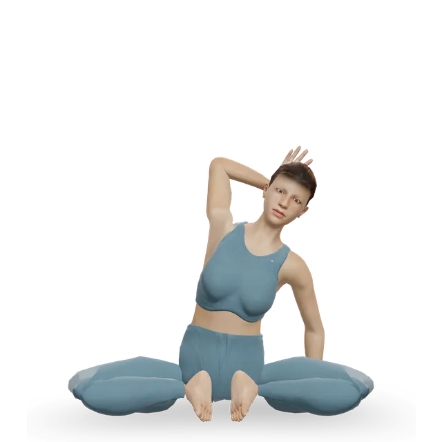 Seated Overhead Stretch demonstrated on the 3D figure