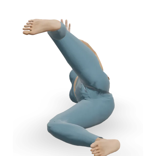 Side Lying Groin Stretch demonstrated on the 3D figure