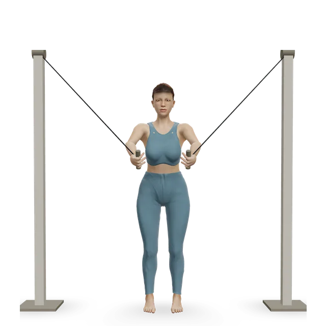 One-arm cable crossover demonstrated on the 3D figure