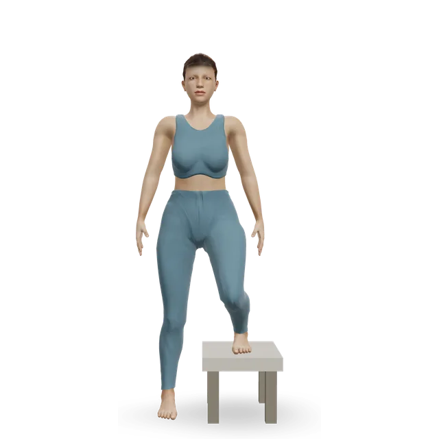Box push-off jump demonstrated on the 3D figure