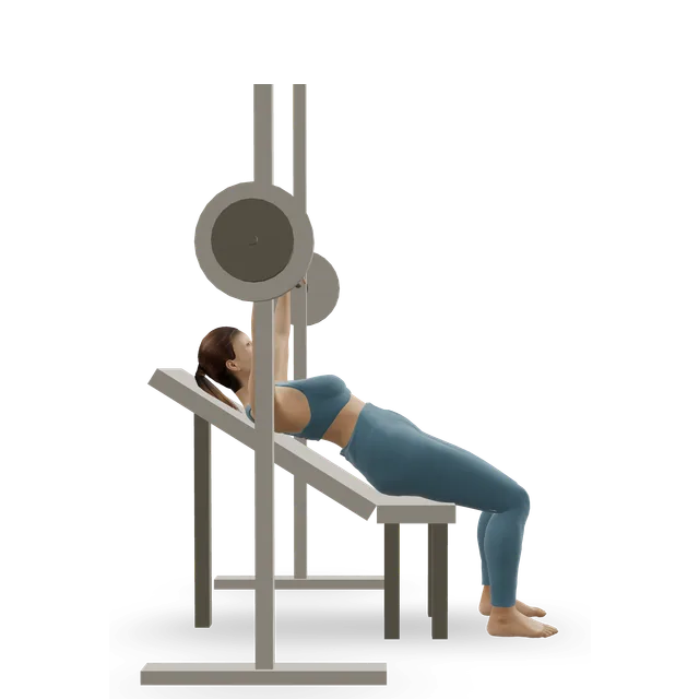 Smith machine incline press demonstrated on the 3D figure