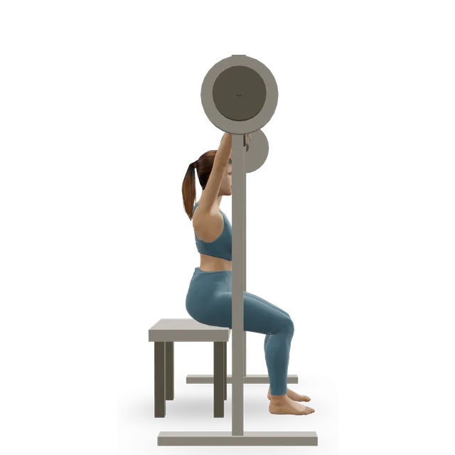 Smith machine shoulder press demonstrated on the 3D figure
