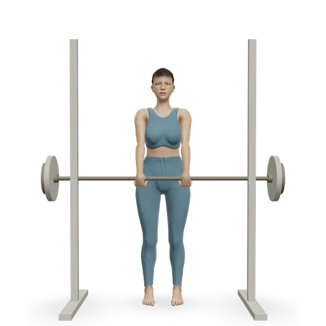 Smith machine upright row demonstrated on the 3D figure