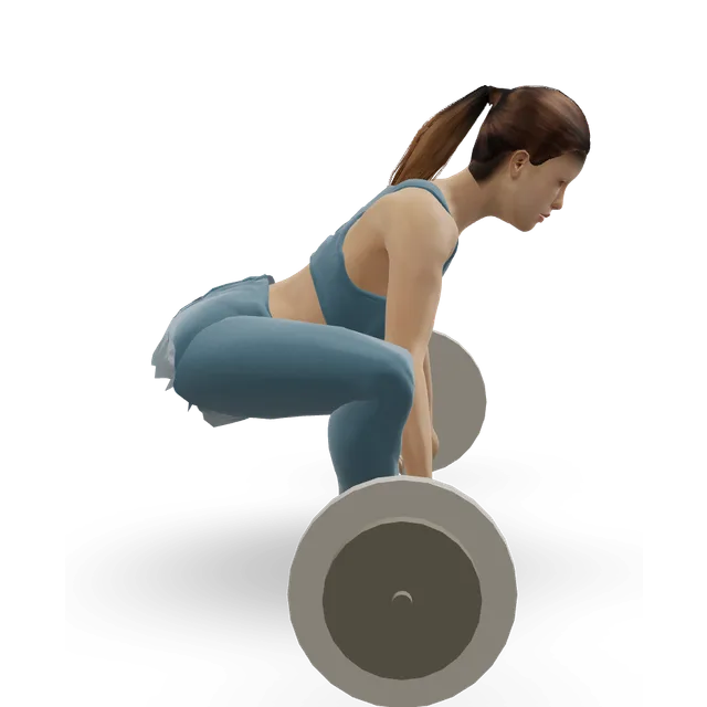 Split snatch demonstrated on the 3D figure