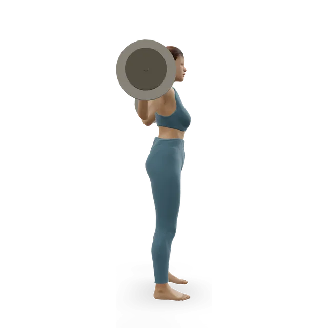 Standing barbell calf raise demonstrated on the 3D figure