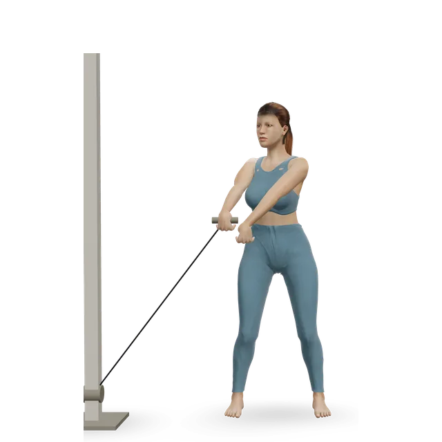 Standing cable lift demonstrated on the 3D figure