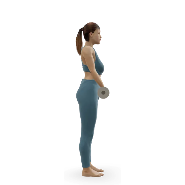 Dumbbell reverse curl demonstrated on the 3D figure