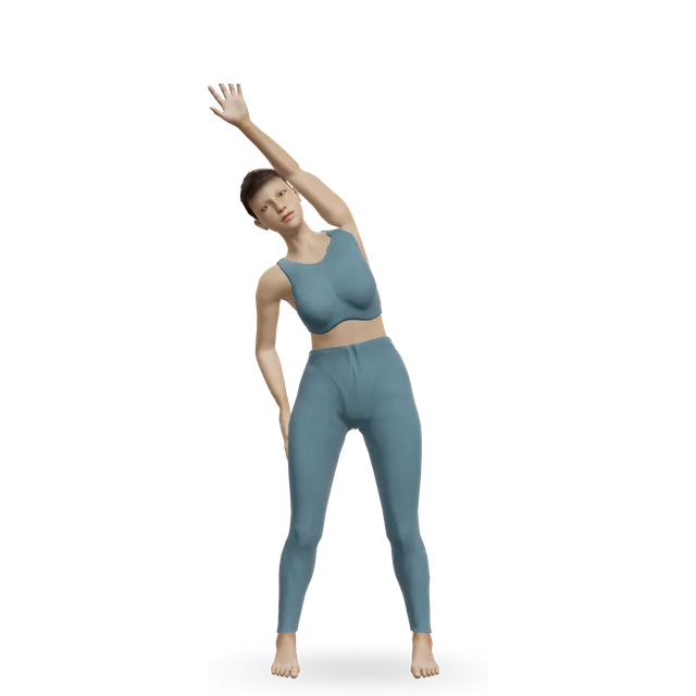 Standing Lateral Stretch demonstrated on the 3D figure