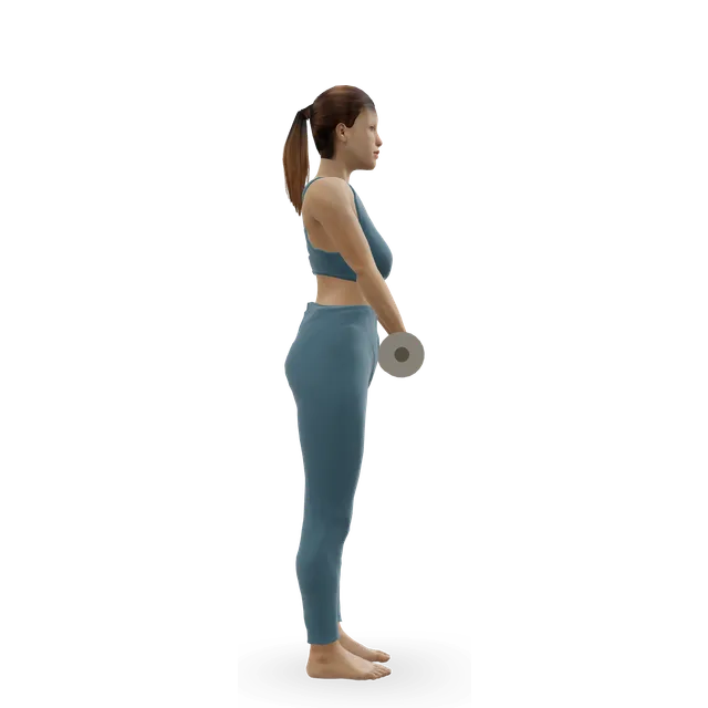 Stiff-legged dumbbell deadlift demonstrated on the 3D figure