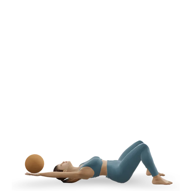 Lying one-arm overhead throw demonstrated on the 3D figure