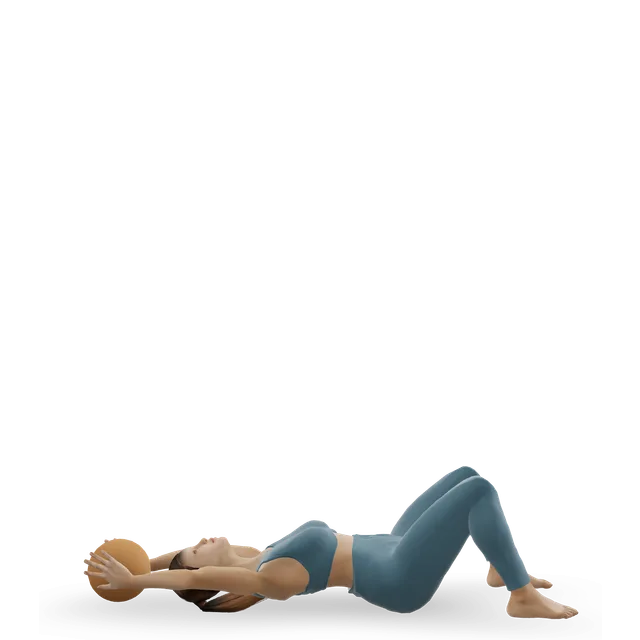 Lying two-hand overhead throw demonstrated on the 3D figure