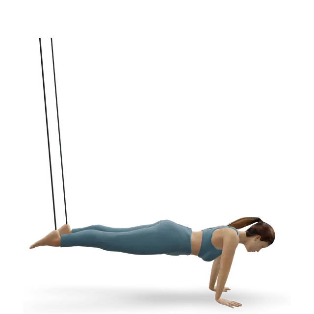 Suspended knee tuck demonstrated on the 3D figure