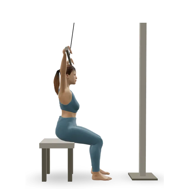 Wide-Grip Pulldown Behind The Neck demonstrated on the 3D figure