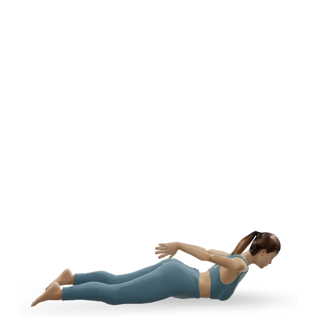 Double-leg kick (Pilates double kick) demonstrated on the 3D figure