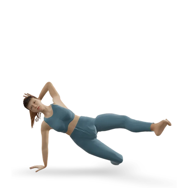Kneeling side kick (Pilates side kick kneeling) demonstrated on the 3D figure