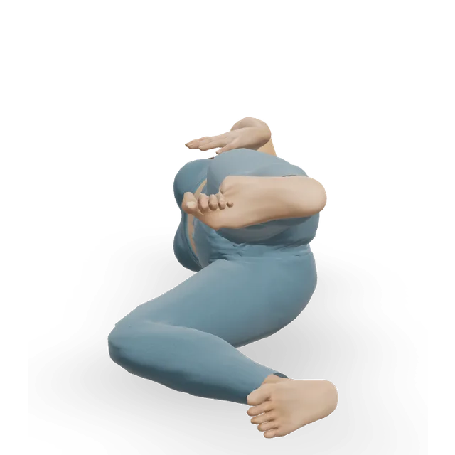 Side kick (Pilates side kick series) demonstrated on the 3D figure