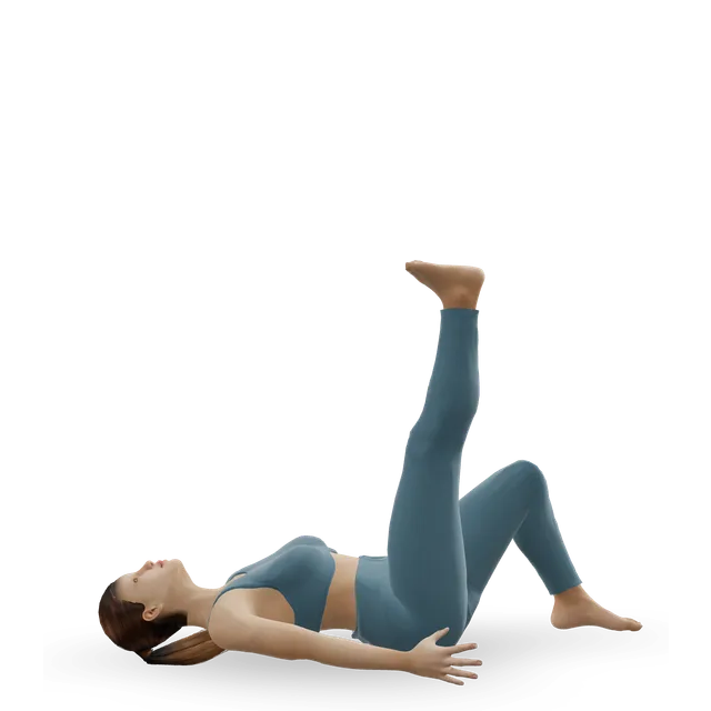 Single-leg circle (Pilates one leg circle) demonstrated on the 3D figure