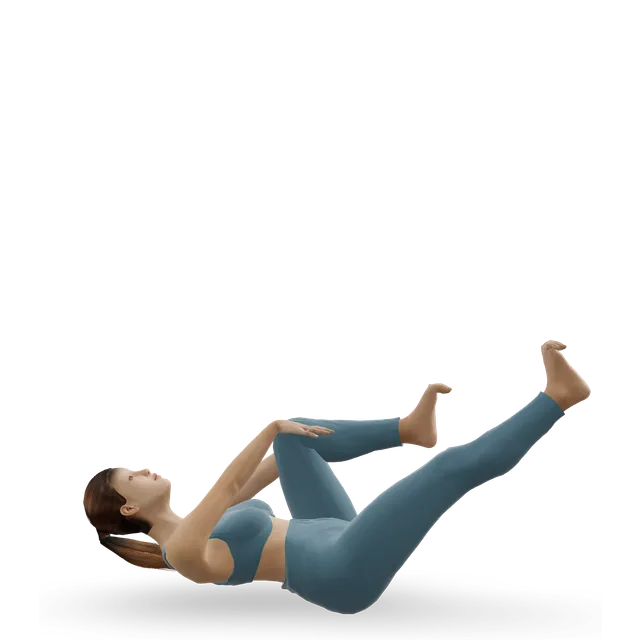 Single-leg stretch (Pilates one leg stretch) demonstrated on the 3D figure
