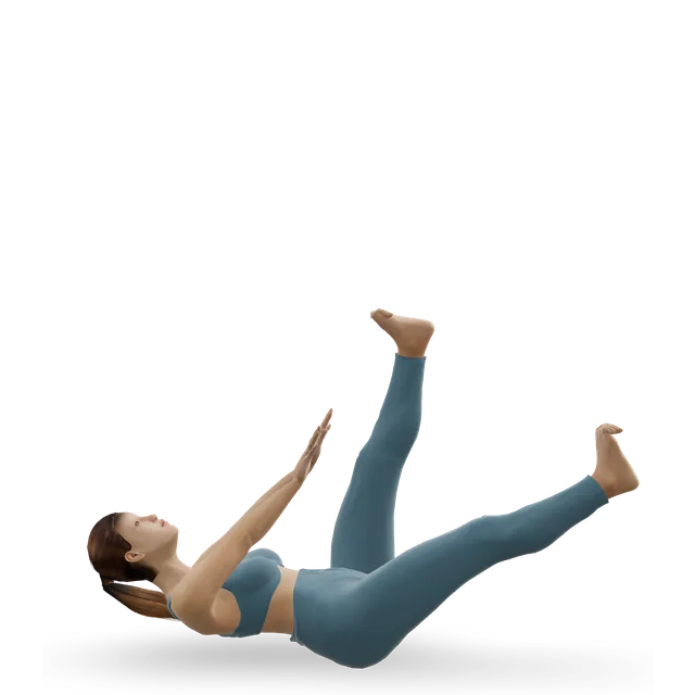 Single straight-leg stretch (Pilates scissors) demonstrated on the 3D figure