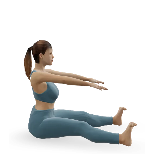 Spine stretch forward (Pilates spine stretch) demonstrated on the 3D figure