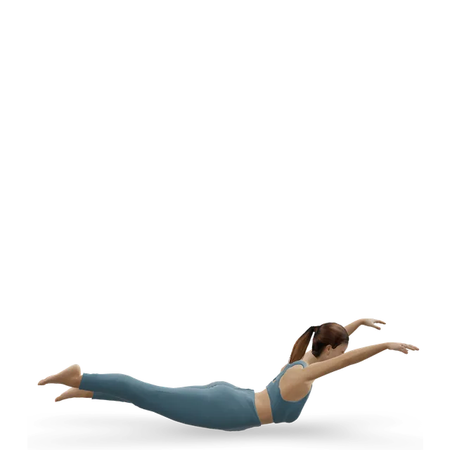 Swimming (Pilates) demonstrated on the 3D figure