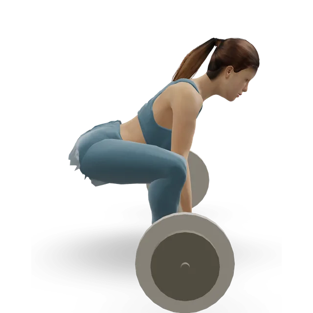 Power clean demonstrated on the 3D figure