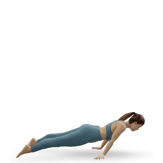 Pseudo planche push-up demonstrated on the 3D figure