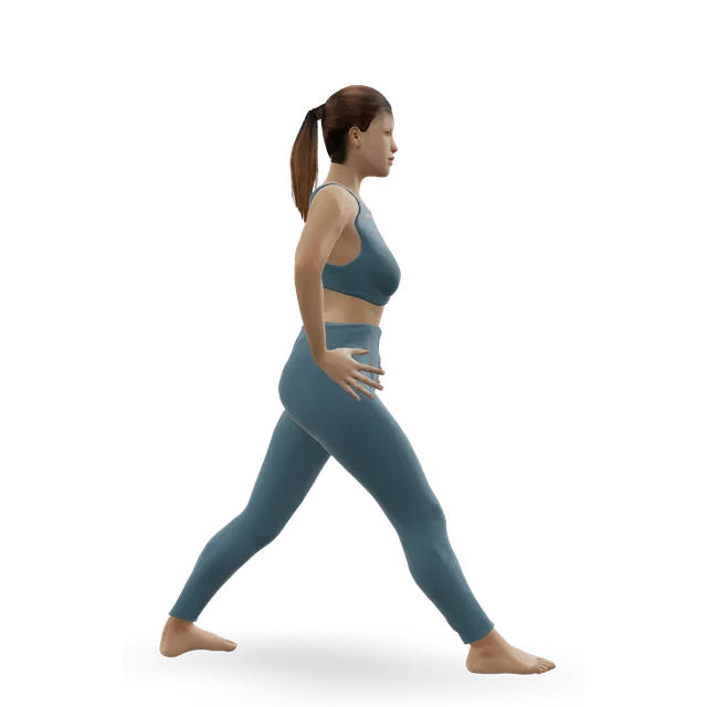 Pyramid pose (Parsvottanasana) demonstrated on the 3D figure