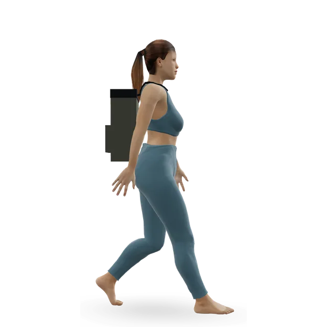 Rucking (loaded walking) demonstrated on the 3D figure