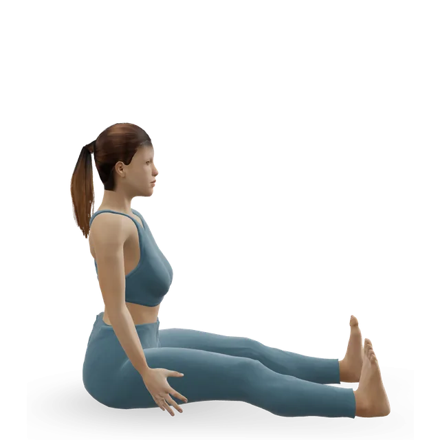 Staff pose (Dandasana) demonstrated on the 3D figure