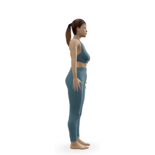 Standing broad jump with stuck landing demonstrated on the 3D figure