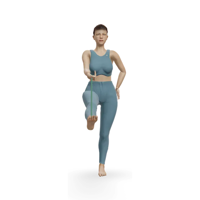 Standing hand-to-big-toe pose (Utthita Hasta Padangusthasana) demonstrated on the 3D figure